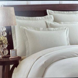 TWO Smoothweave Bedding Tailored Ivory Standard Pillow Shams